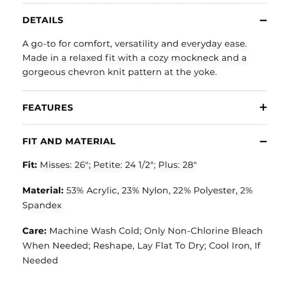 Talbots Green Chevron Knit Mockneck Sweater Size Petite - Picture 13 of 13